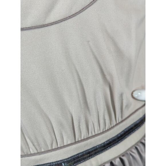 FLAWED‎ Vivienne Tam Dress Woman's Size Large Gray Silver Sequin Sleeveless Silk - Picture 11 of 16